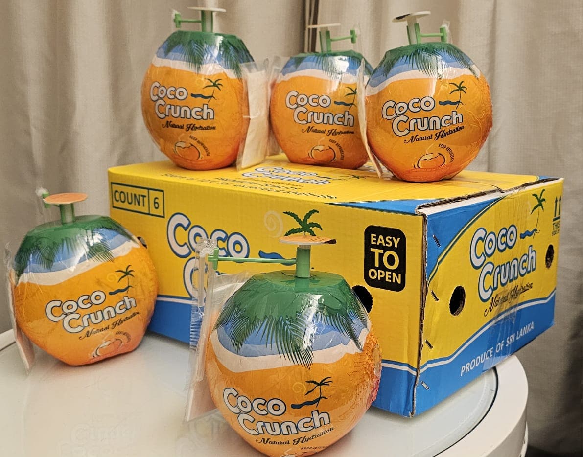 King coconuts packed into Coco Crunch export cartons